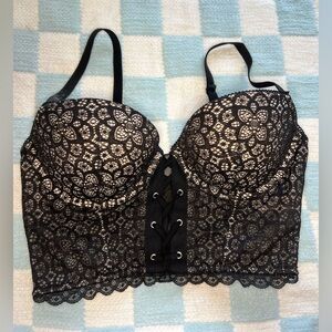 Victoria's Secret Black Lace Corset Bra